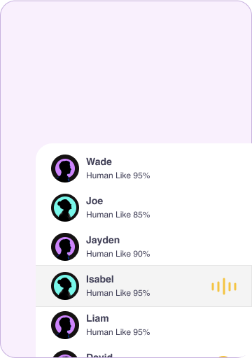 1800+ Human-like AI Voices